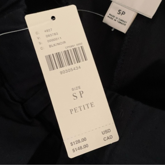 NWT Anthropologie Maeve Black Wide Barrel Leg Petite Small Minimalist Crop Pants - Picture 8 of 8